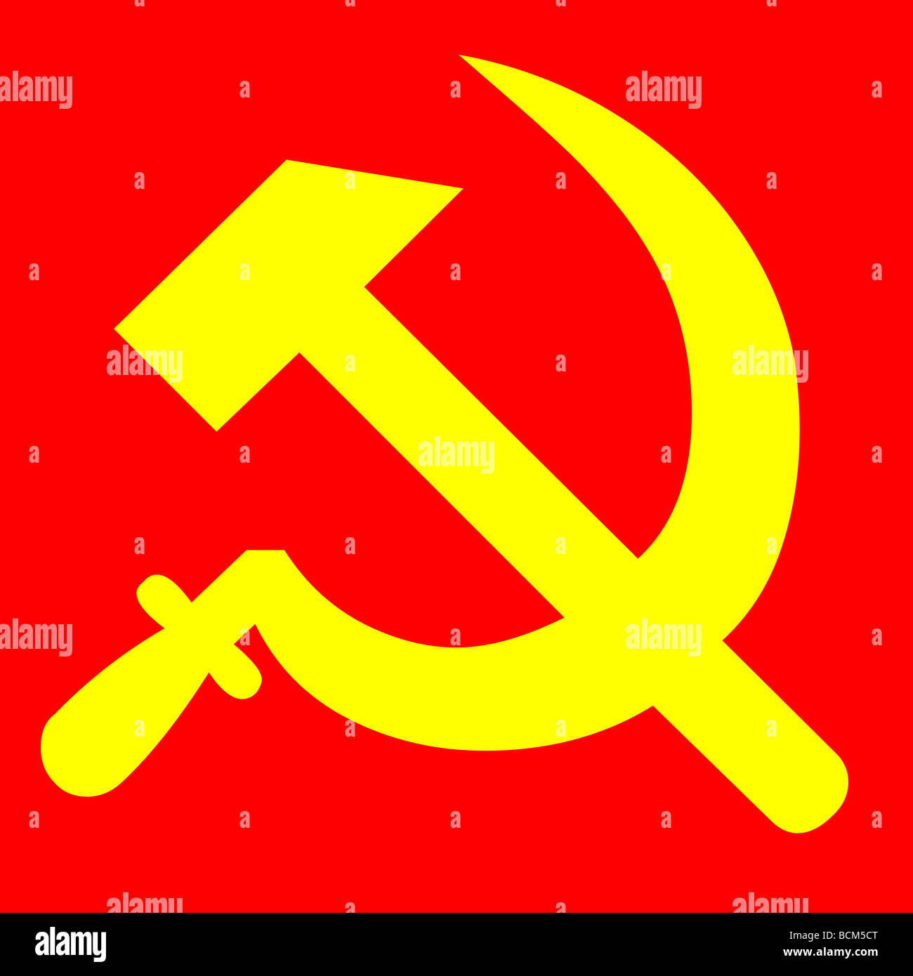 communism symbol - hammer and sickle Stock Photo