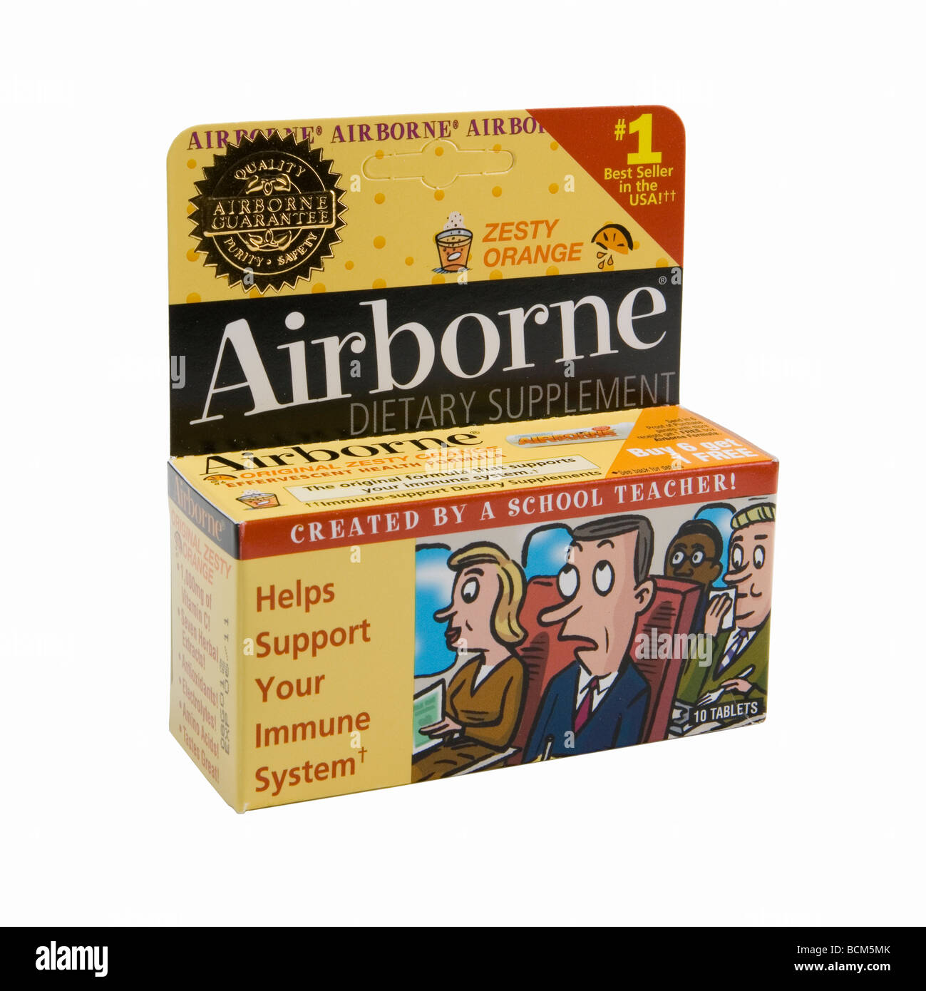 Airborne, a dietary supplement that claims to support the immune system with a blend of vitamins, nutrients and herbal extracts Stock Photo