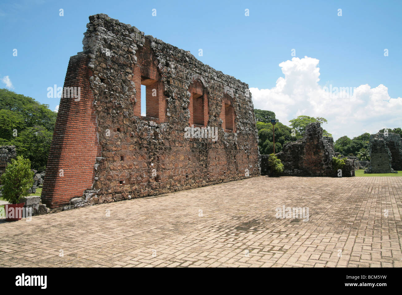 Ruins of Panama La Vieja, old Panama City, a World Heritage Site. Stock Photo