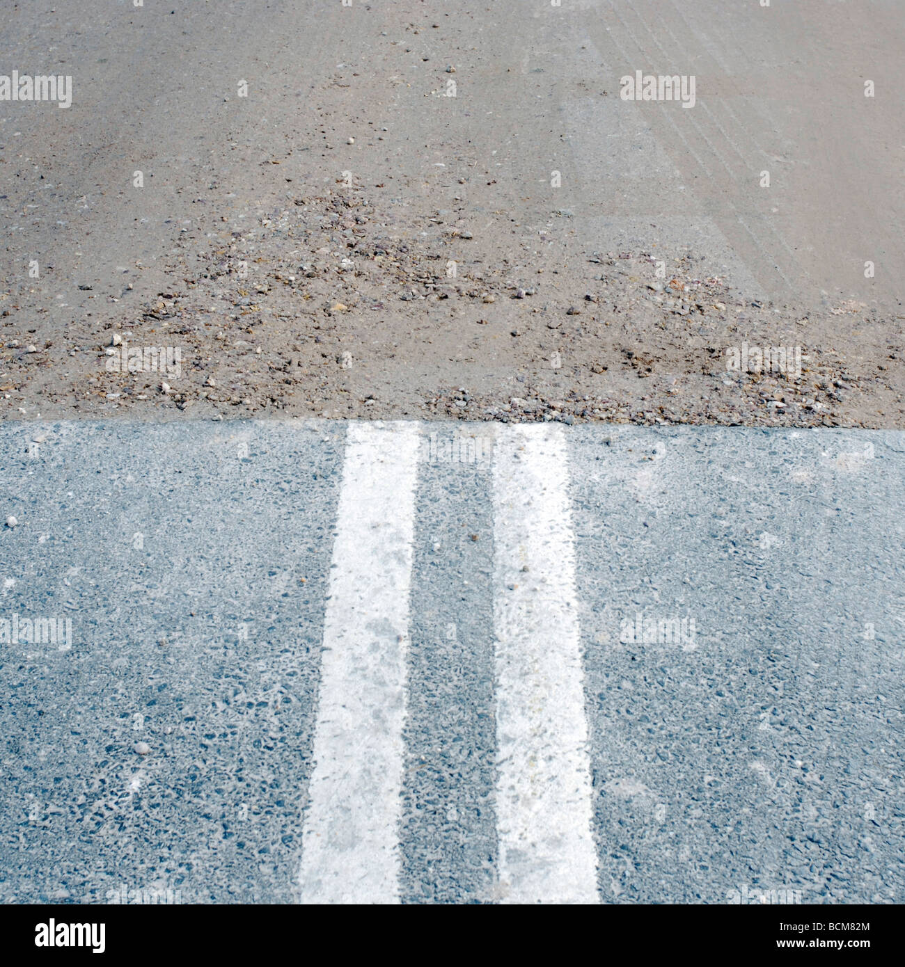 End of sealed tarmac road Stock Photo Alamy