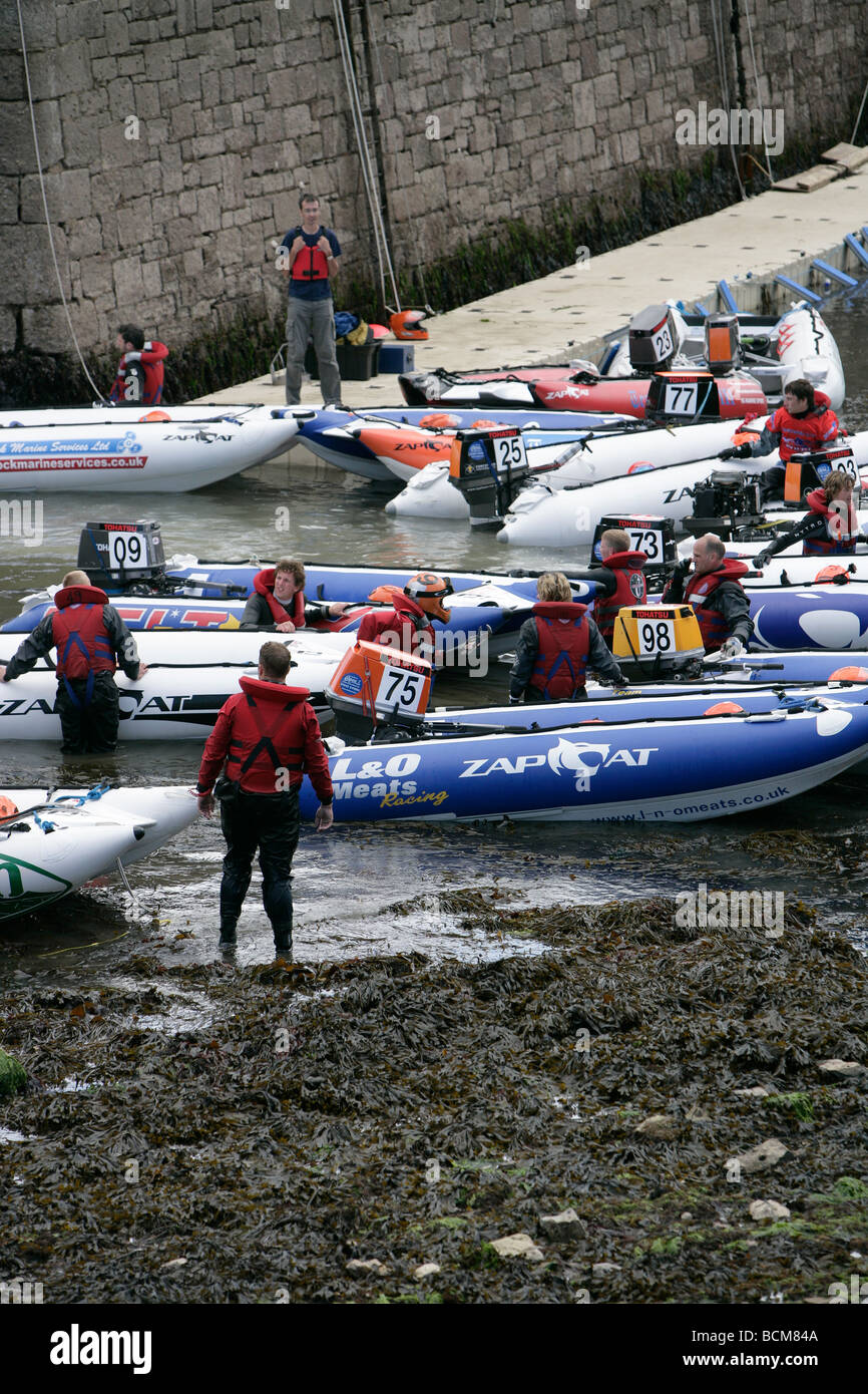 Zapcat Thundercat powerboat race. Plymouth Sound. July 2009 Stock Photo