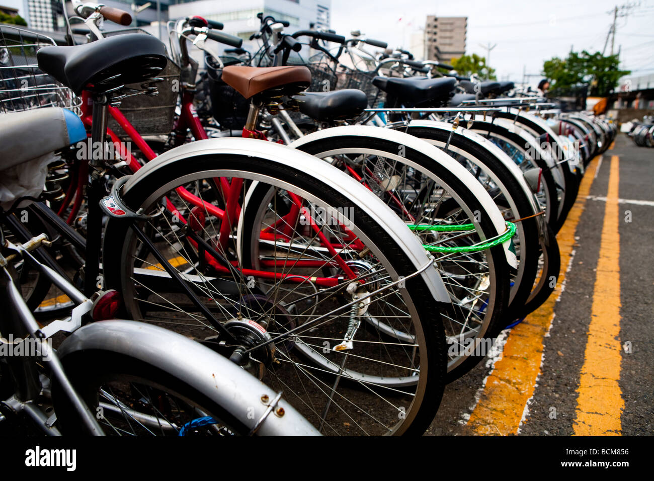 Bike parking lot in Tokyo Japan Stock Photo Alamy