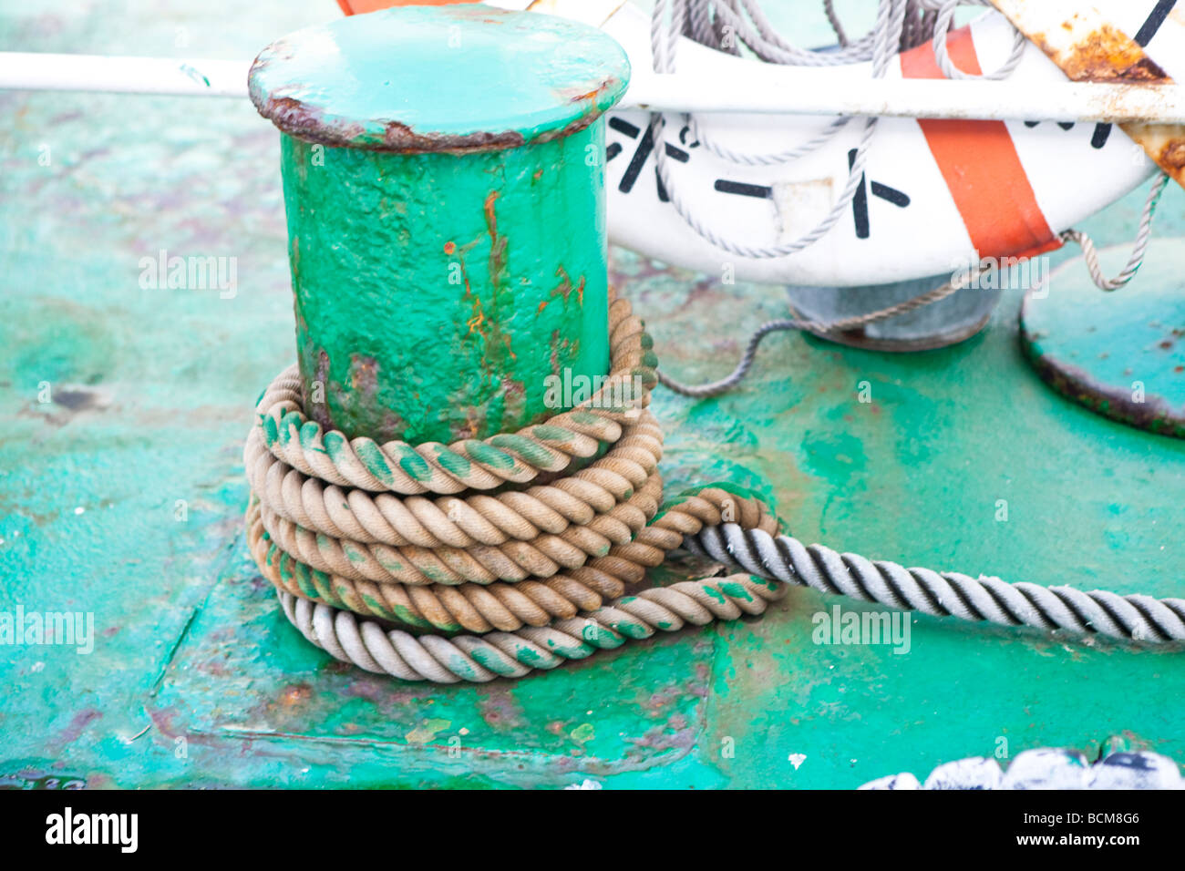 rope mooring Stock Photo