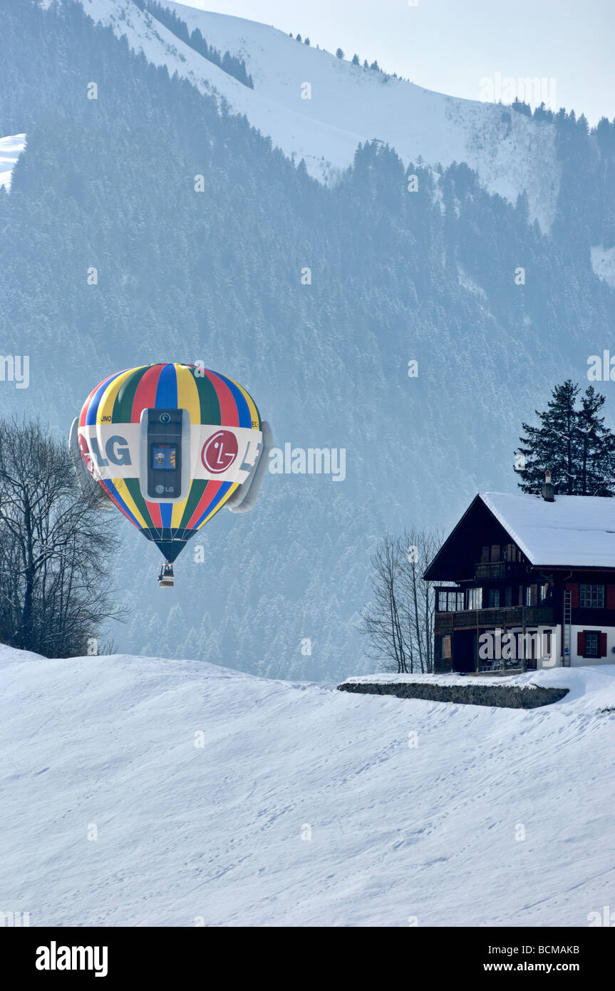 LG balloon 2006 Chateau d Oex Hot Air Balloon Festival Switzerland Europe Stock Photo