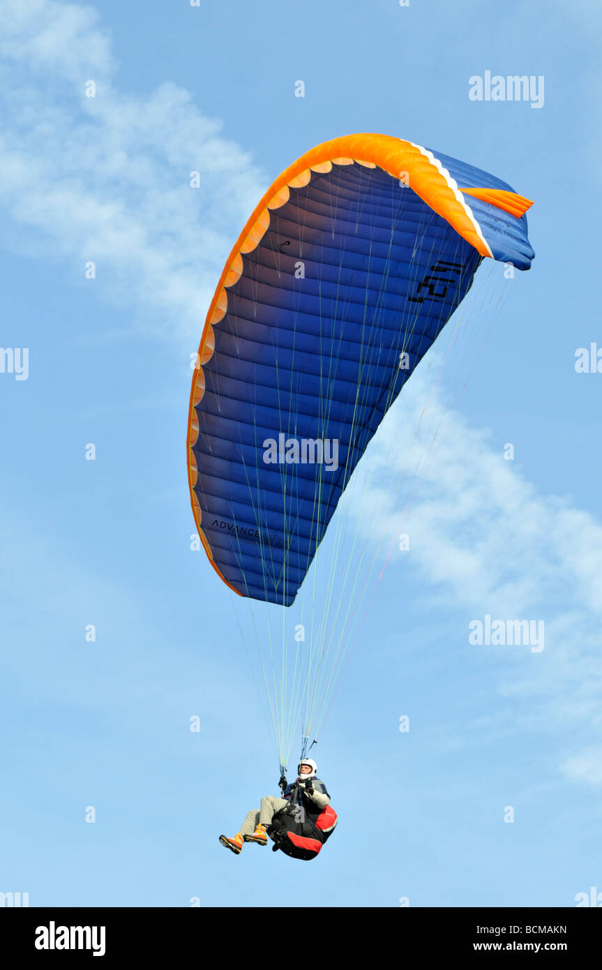 Paraglider 2008 Chateau d Oex Hot Air Balloon Festival Switzerland Europe Stock Photo