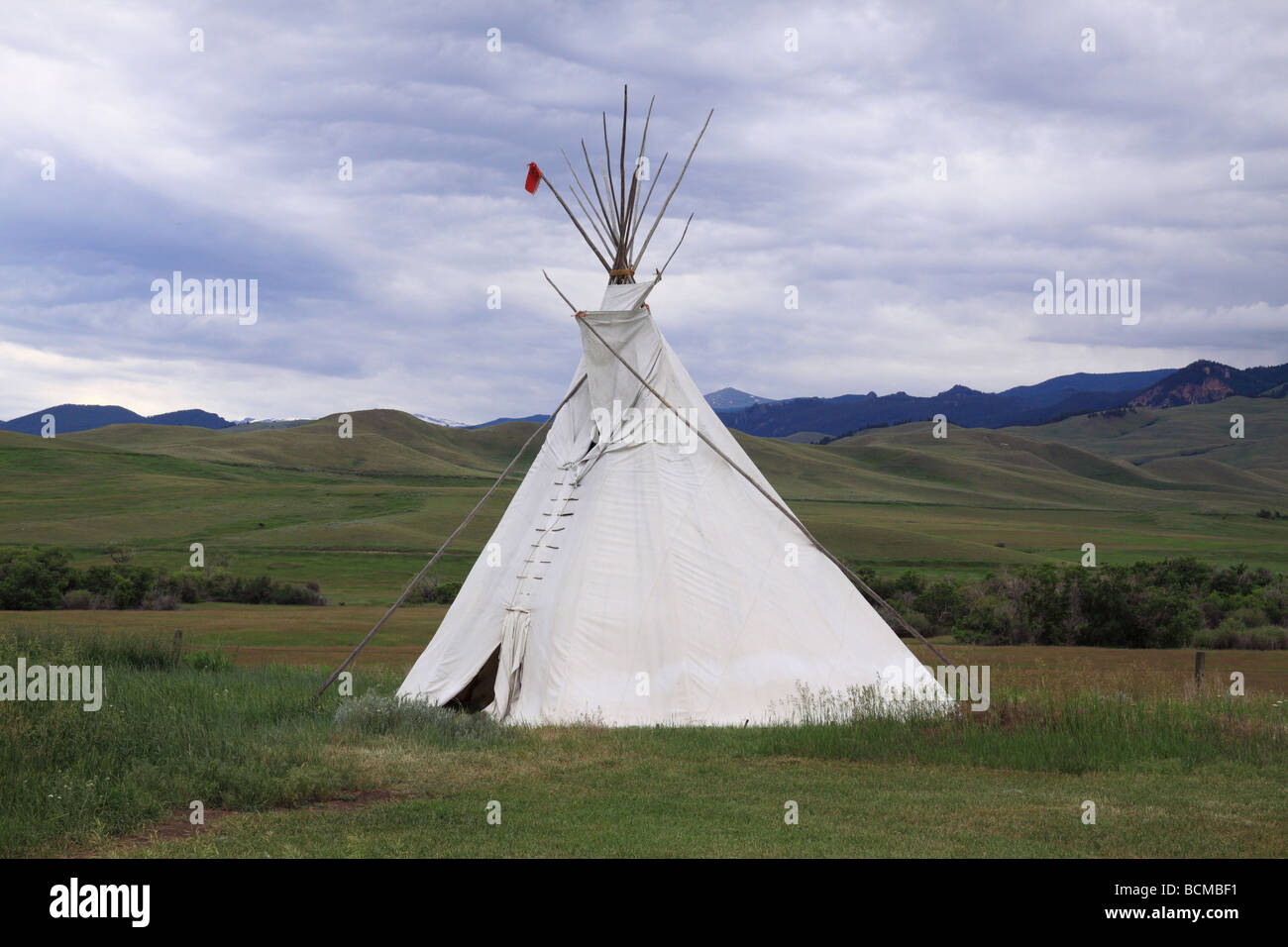 Plains Indian Tepee in the foothills Stock Photo