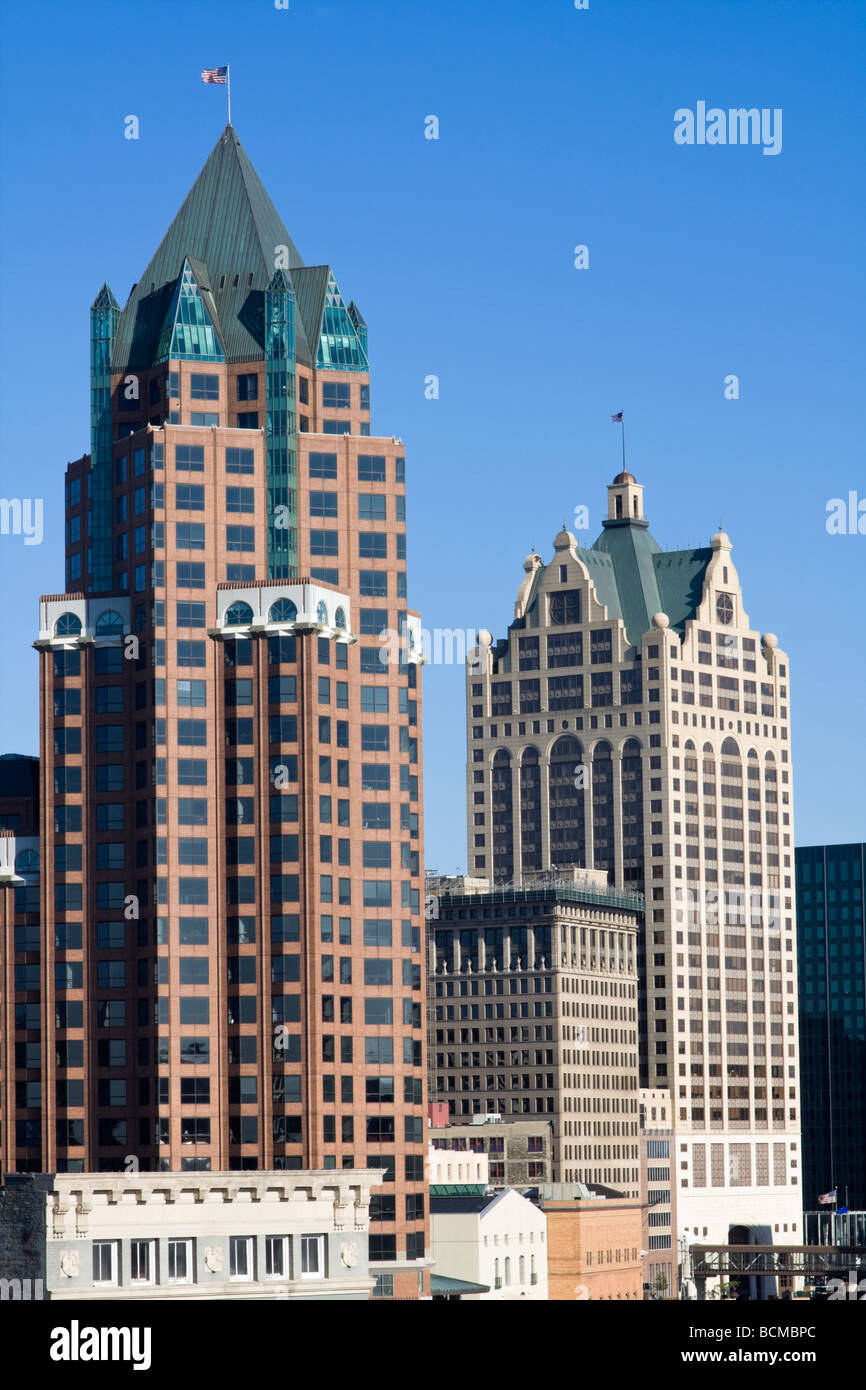 Buildings in downtown Milwaukee Stock Photo Alamy