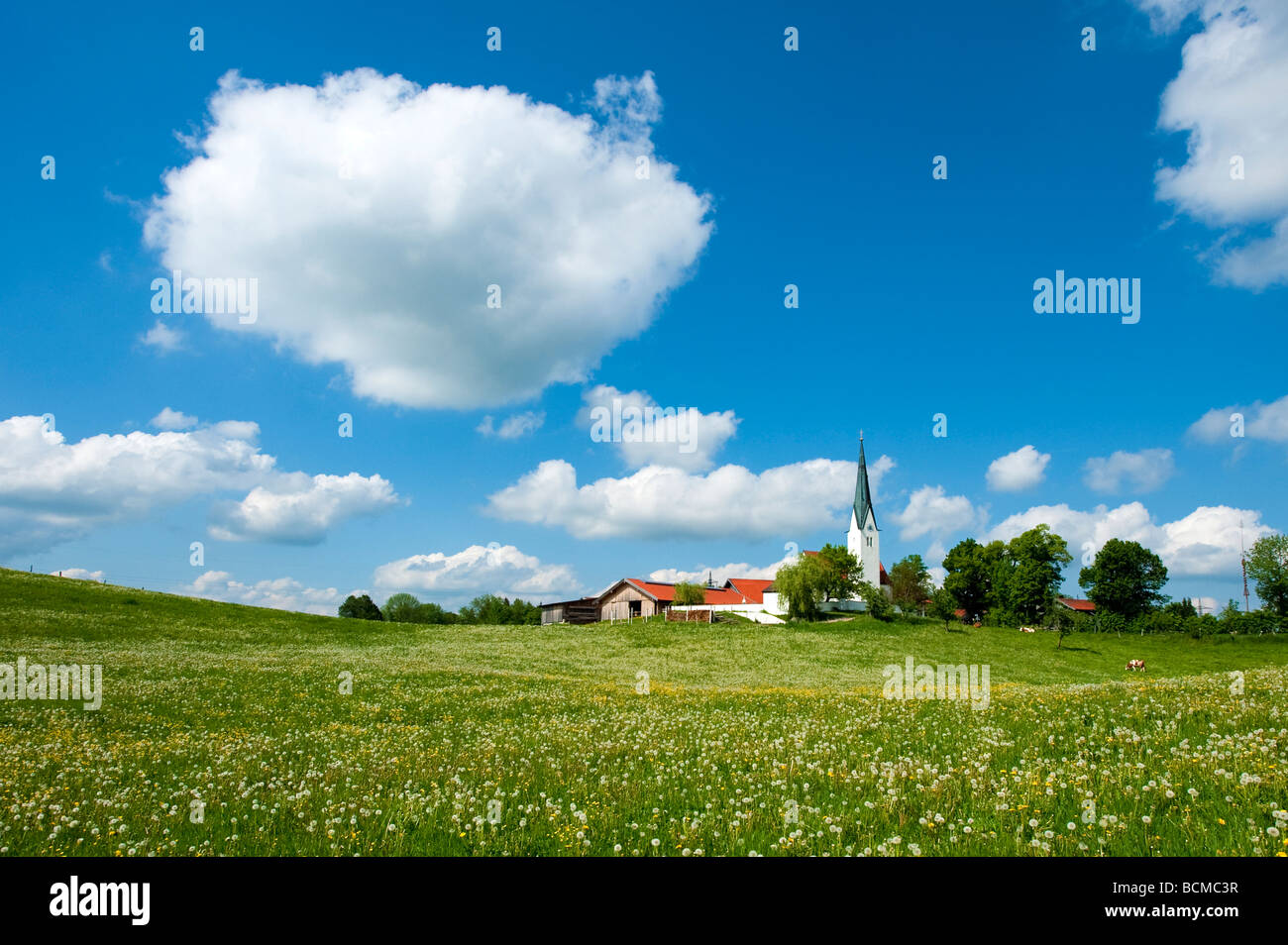 farmer village Kirchbichl near Bad Tölz in Bavaria Germany Europe Stock Photo