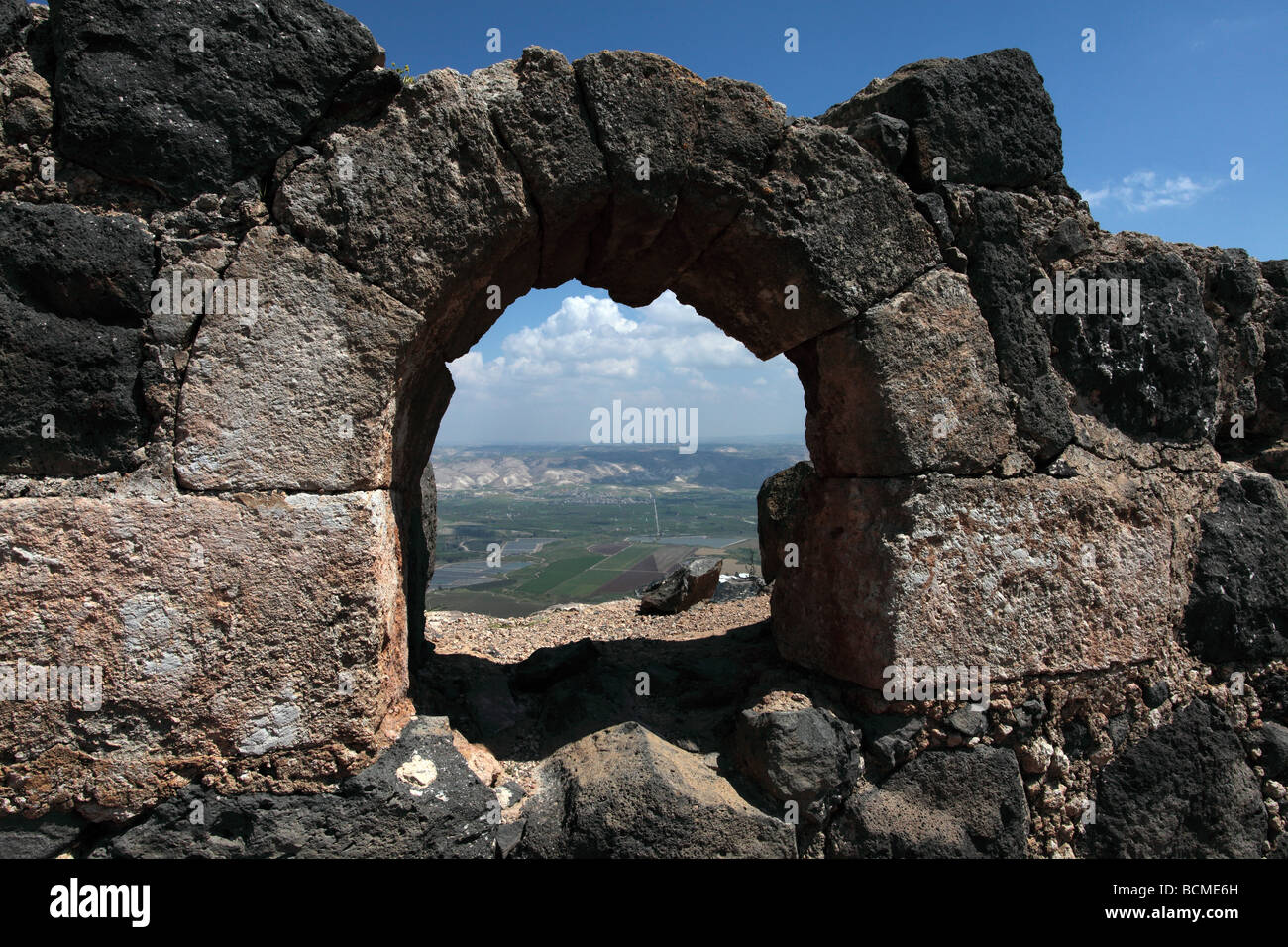 Arch in fortress of Belvoir in Israel Stock Photo