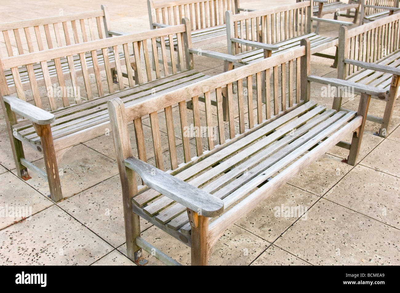 Wooden Benches Weathered Outdoors Stock Photo 25036545 Alamy