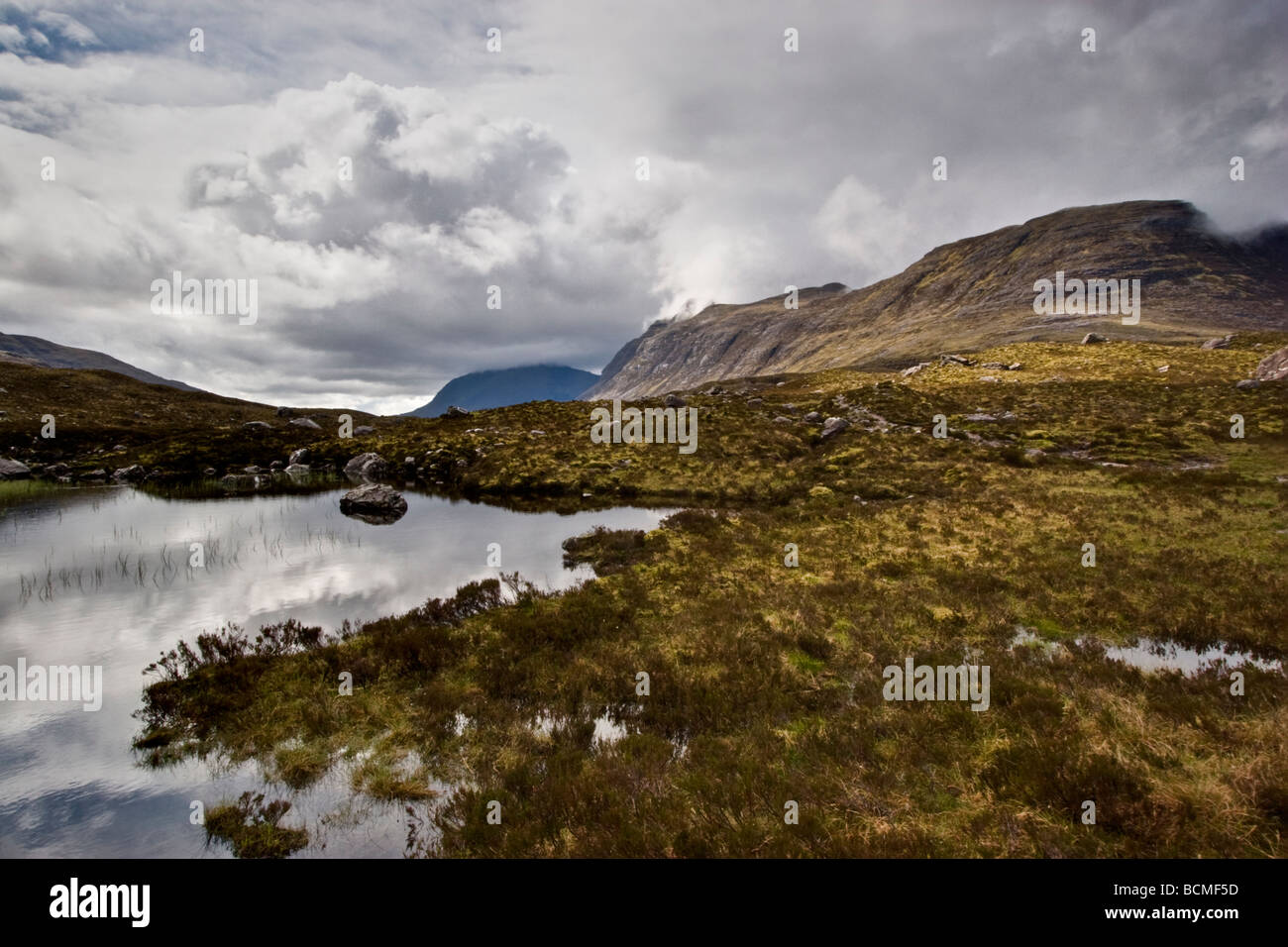 Beinn Dearg, Torridon, from Loch Grobaig Stock Photo