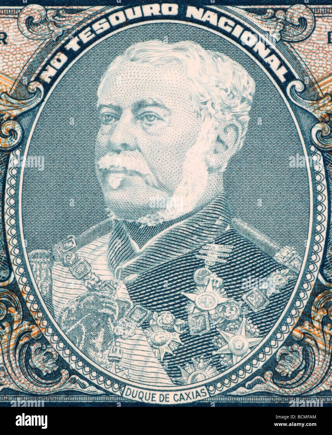 Duque de Caxias on 2 Cruzerios 1956 Banknote from Brazil Stock Photo