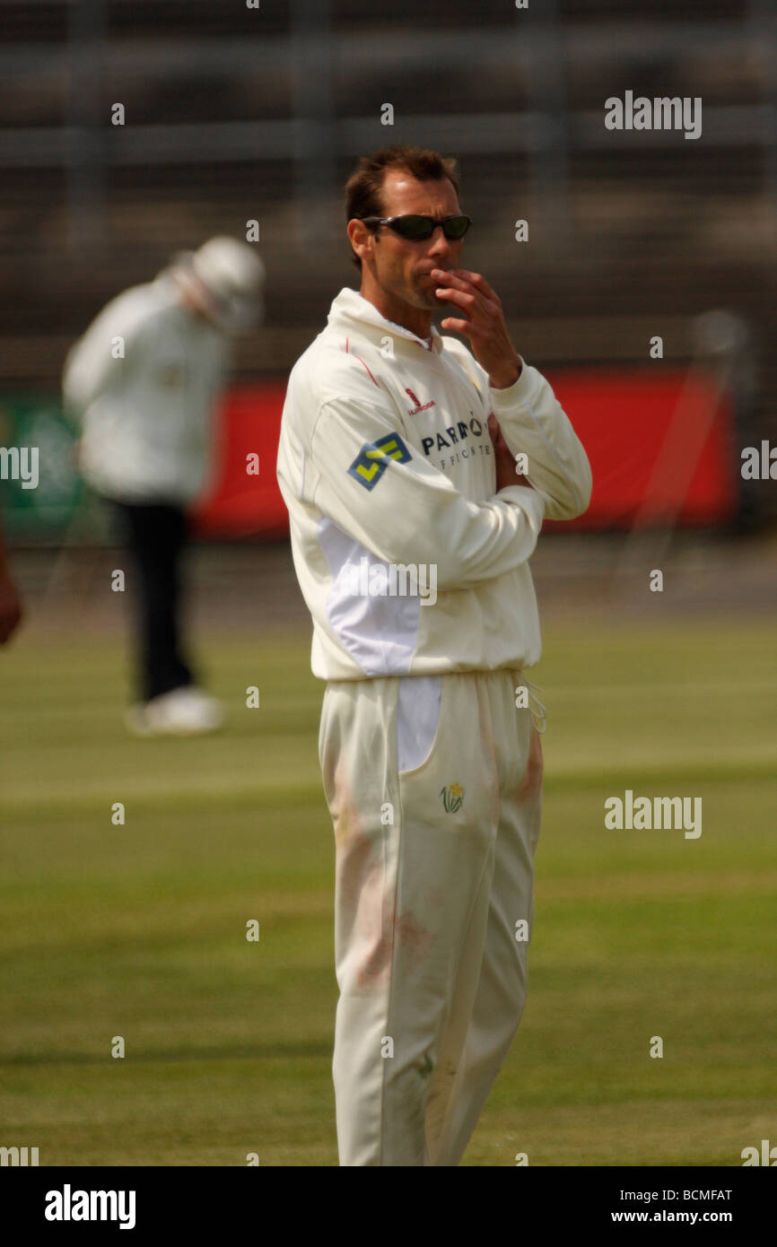 Then-Glamorgan captain, David Hemp, fielding in a County Championship Cricket match Stock Photo