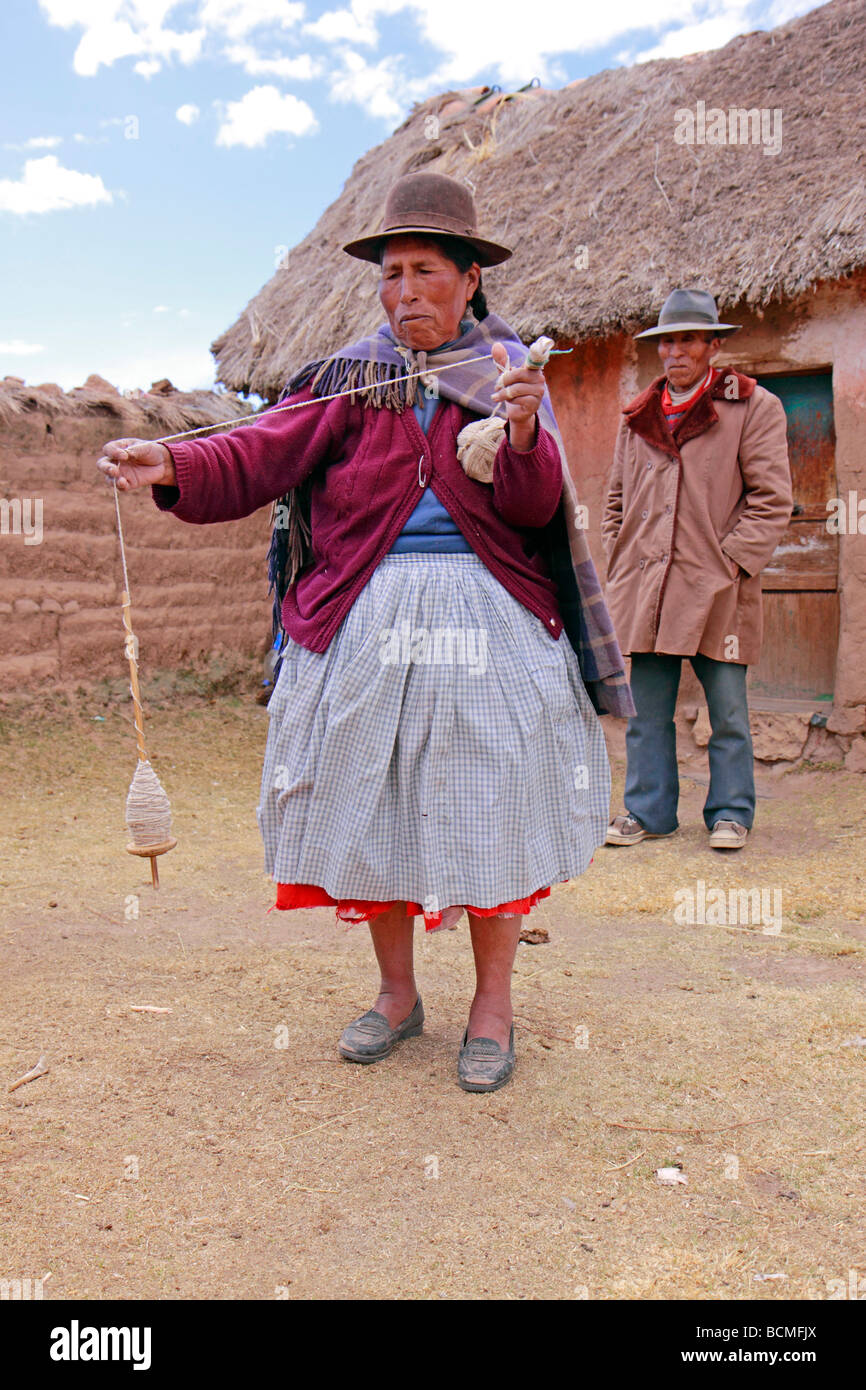 people on a farm near Juli, Puno, Peru Stock Photo
