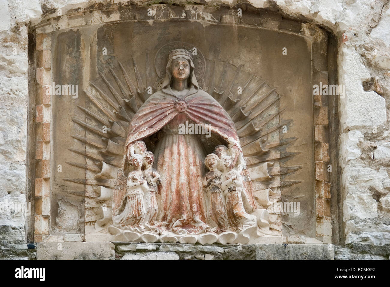 Croatia Istria Pula Santa Maria Formosa chapel figure Stock Photo