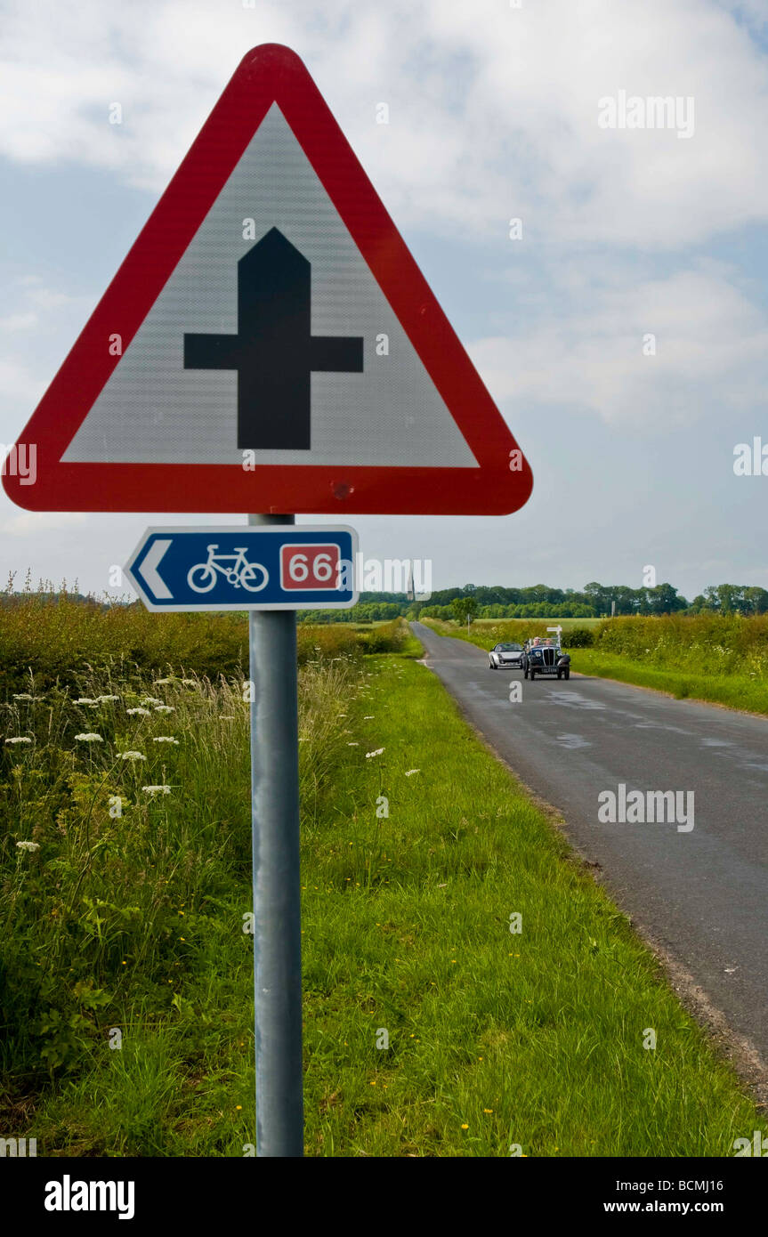 A roadsign denoting a crossroads near North Dalton, East Yorkshire