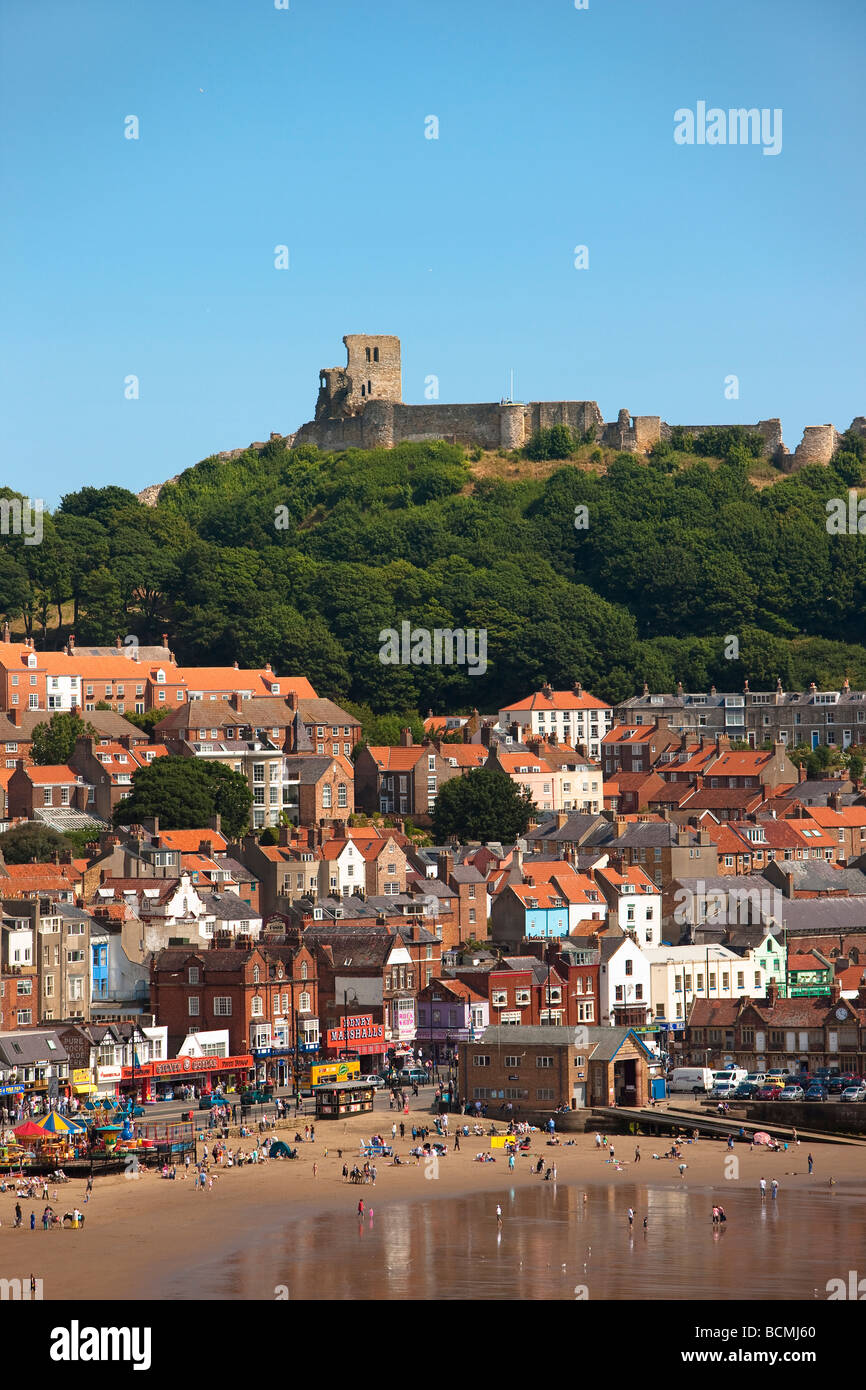 South Bay and Old Town Scarborough North Yorkshire Stock Photo