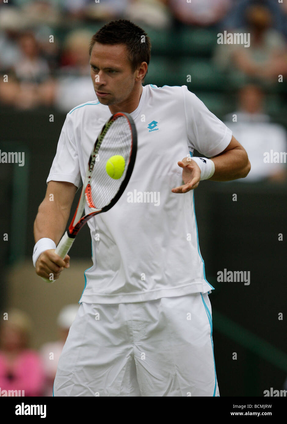 Wimbledon Championships 2009, Robin Soderling SWE in action Stock Photo