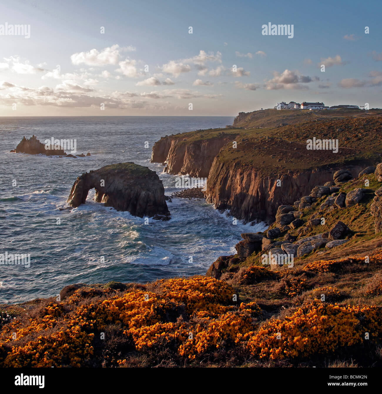 Lands end cornwall england stock photo alamy
