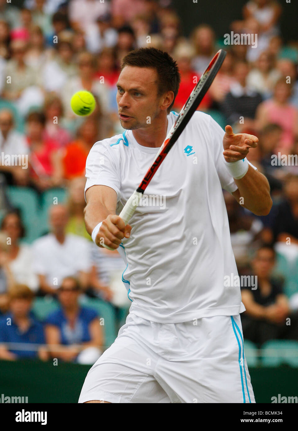 Wimbledon Championships 2009,Robin Soderling SWE in action Stock Photo