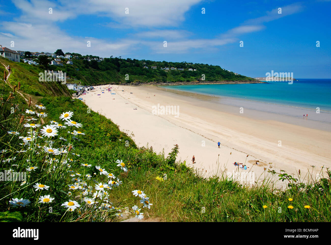 carbis bay near st.ives in cornwall,uk Stock Photo