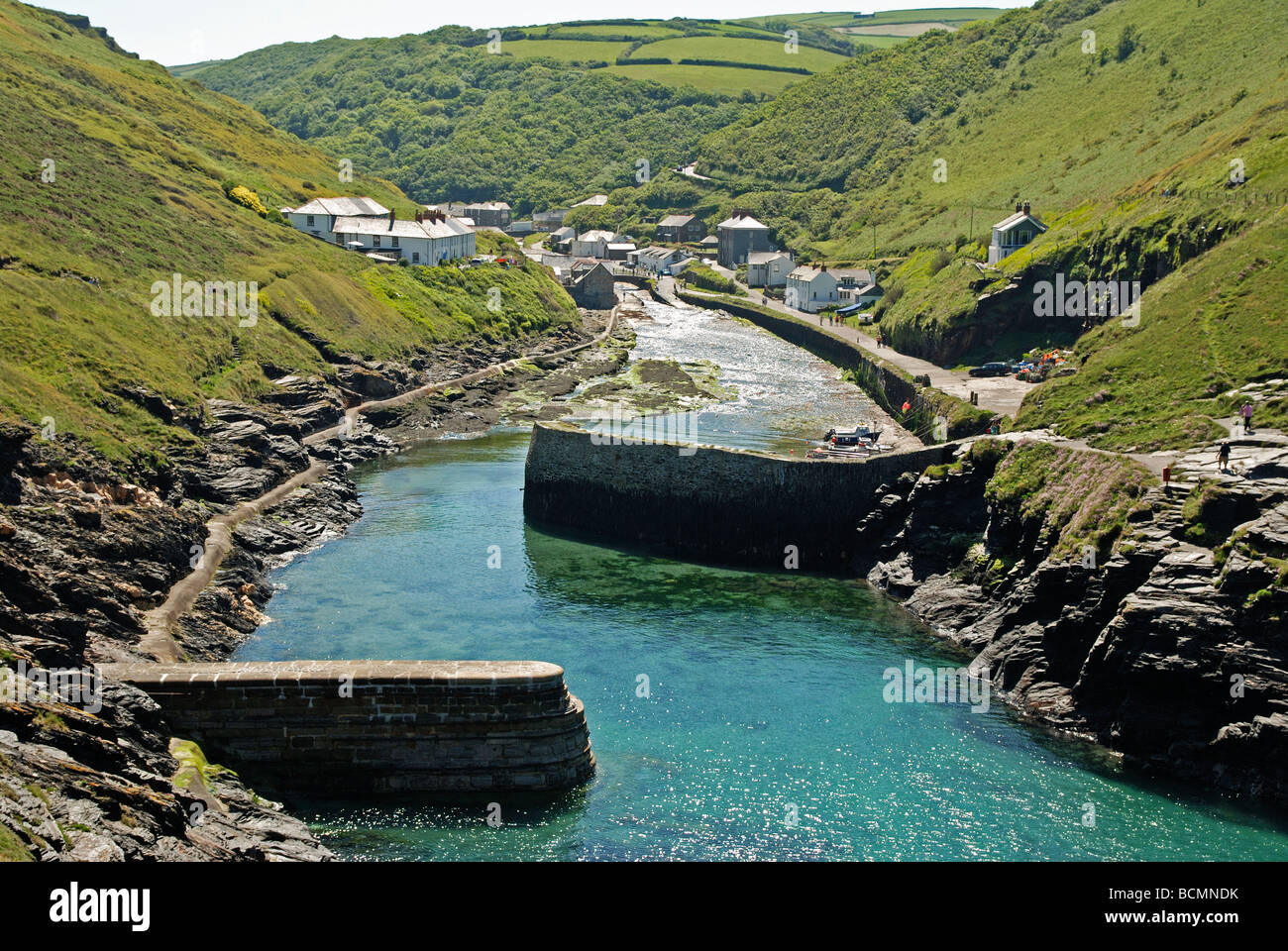 the inner harbour at boscastle in cornwall, uk Stock Photo