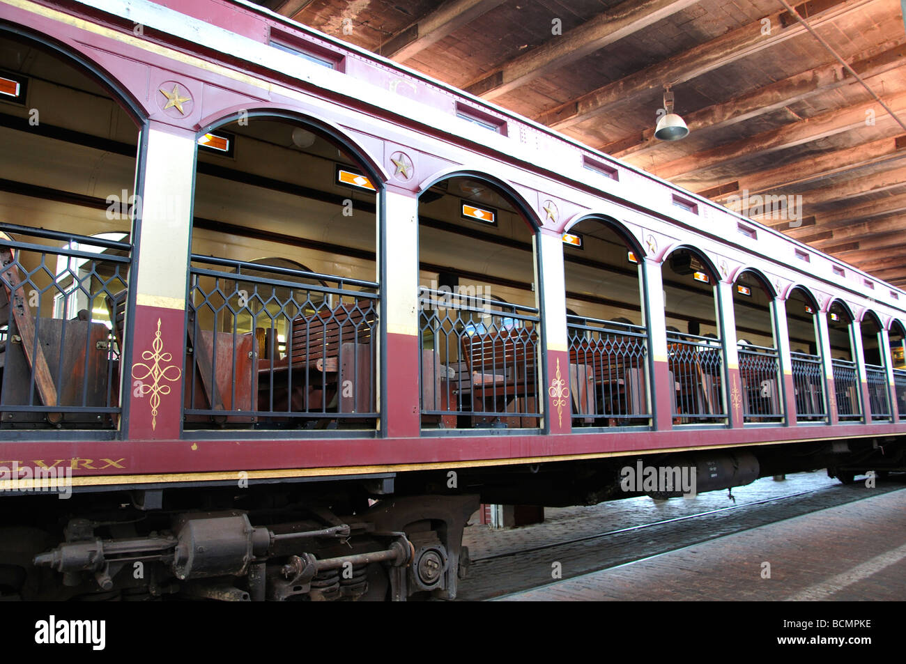 Vintage Grapevine train in Stockyards, Fort Worth, Texas, USA Stock