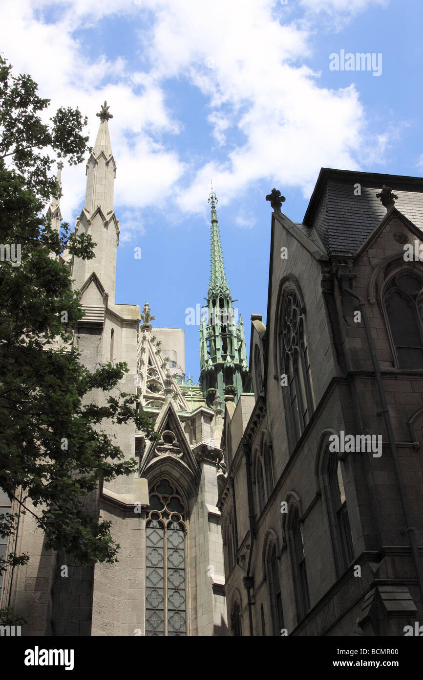 Side view of St. Patricks Cathedral, New York City Stock Photo