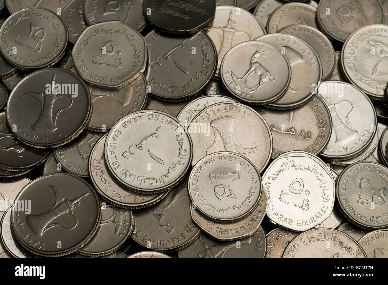 UAE Dirham coins Stock Photo