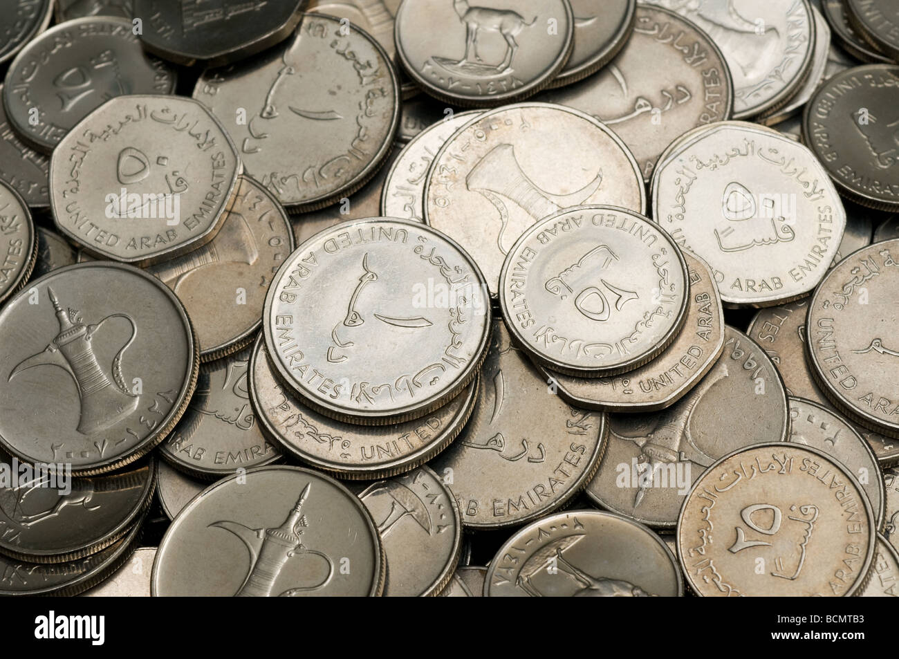 UAE Dirham coins Stock Photo