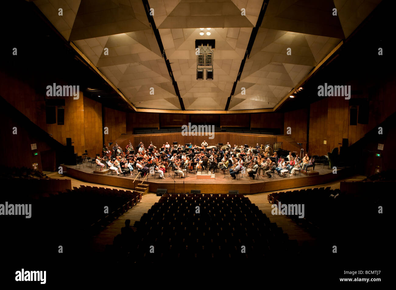 Rehearsal of the Israeli Philharmonic Orchestra in Heichal HaTarbut officially the Charles R Bronfman Auditorium located in central Tel Aviv Israel Stock Photo