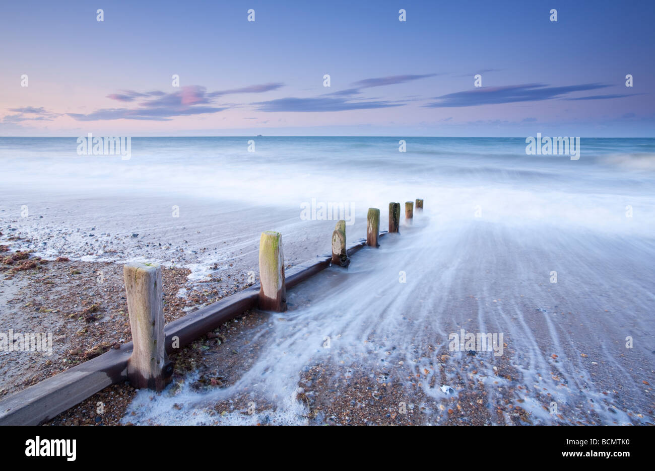 Sunrise at Shoreham Beach, Shoreham By Sea, West Sussex, England Stock