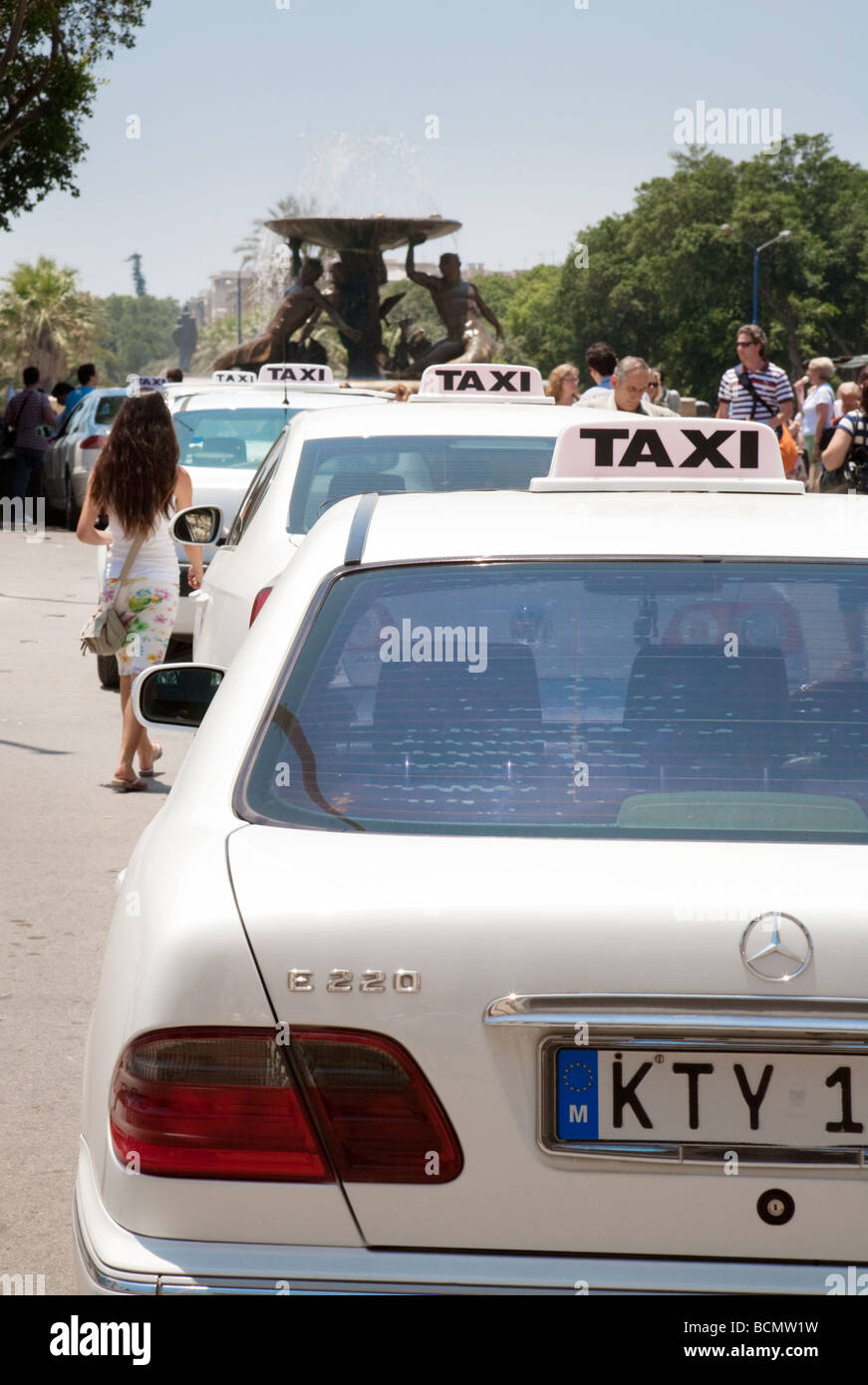 Taxi rank, Valletta, Malta Stock Photo Alamy