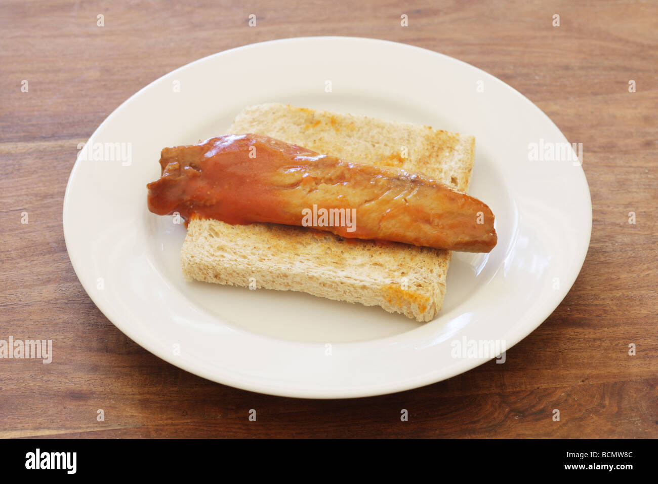Herring on Toast Stock Photo Alamy
