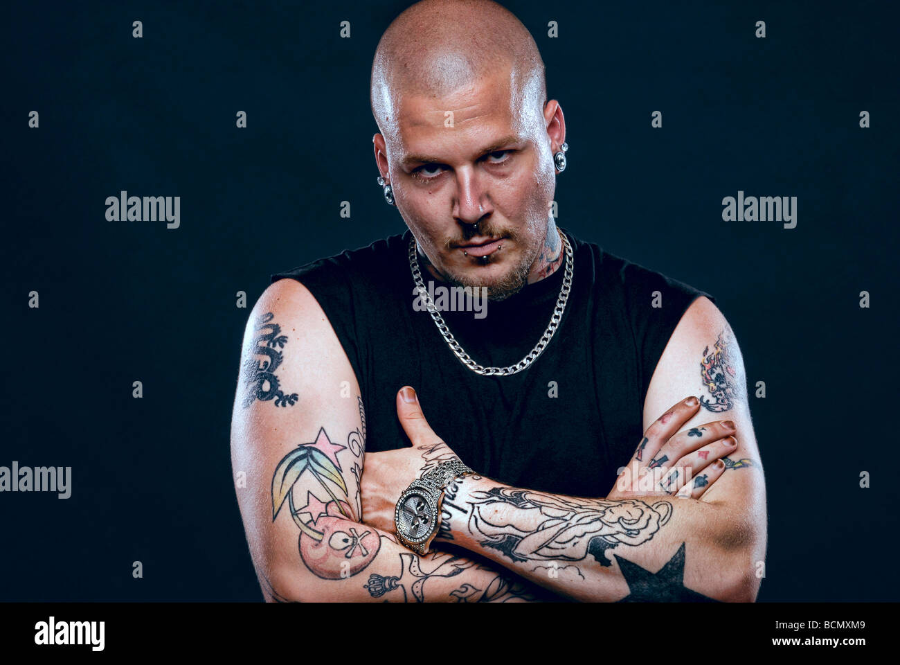 Portrait of a tattooed man Stock Photo