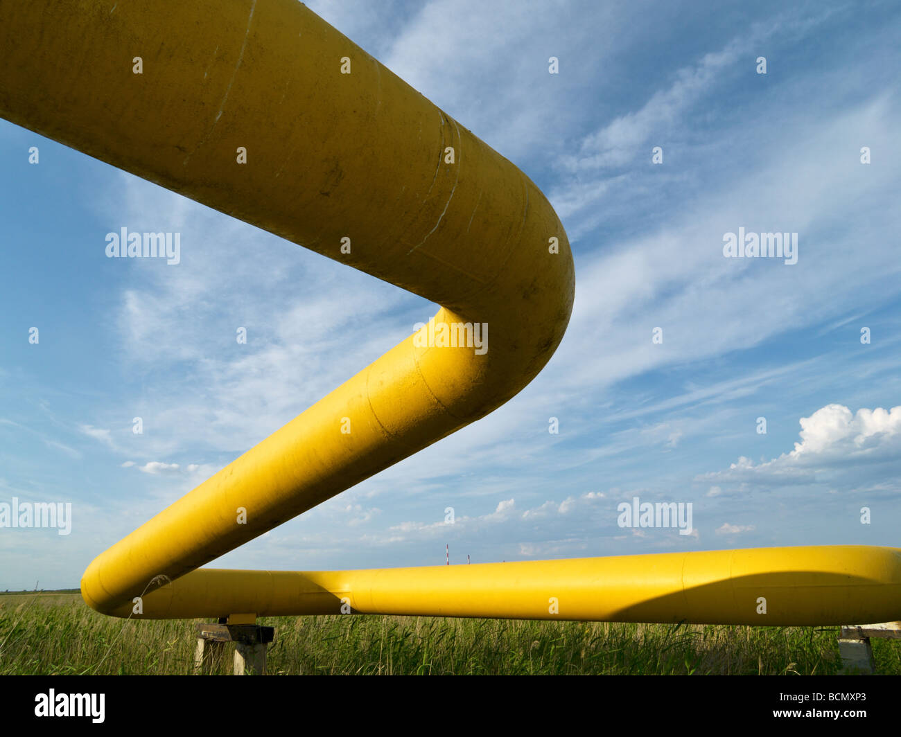 high pressure gas pipeline Stock Photo