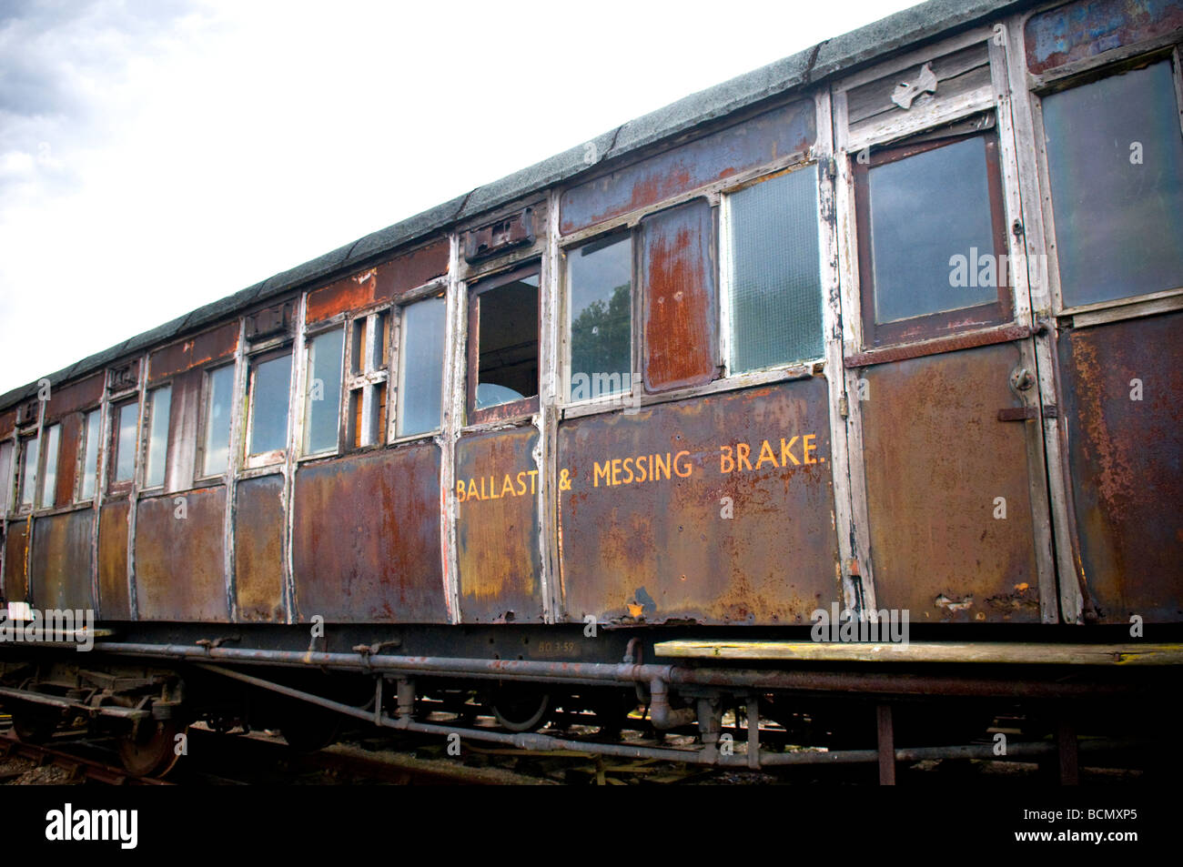 Disused carriage at East Anglian Railway Museum, Chappel, Essex. Stock Photo