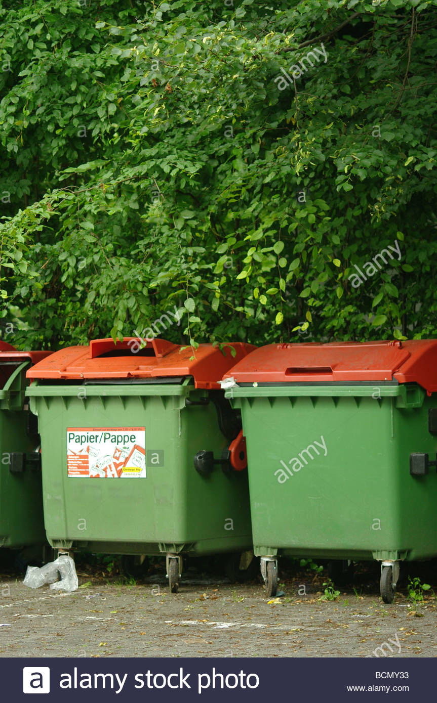 Recycling Bins Germany Stock Photos & Recycling Bins Germany Stock