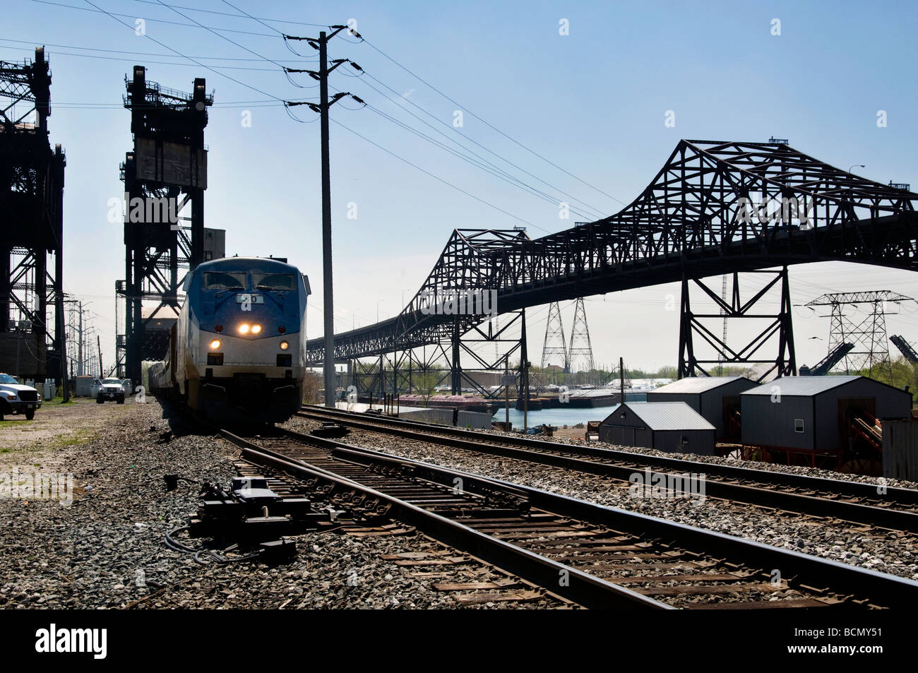 Amtrak train, South Chicago Stock Photo Alamy