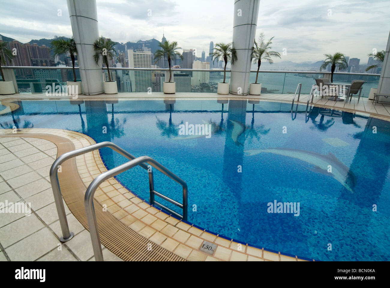 Rooftop Swimming Pool In Metropark Hotel Causeway Bay Hong Kong China Stock Photo Alamy