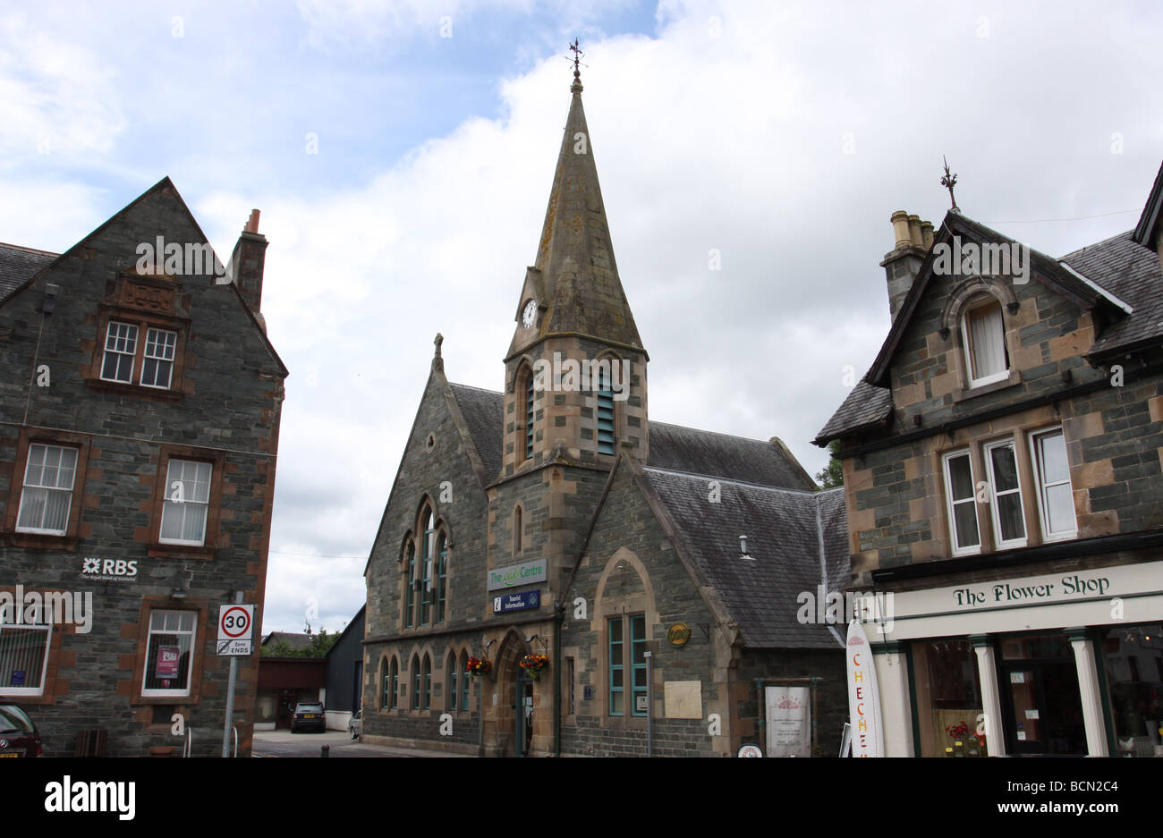 tourist information centre in former church Aberfeldy Perthshire Scotland  July 2009 Stock Photo
