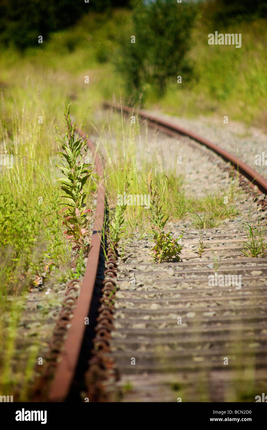 Abandoned and disused railway line at Fleetwood Stock Photo