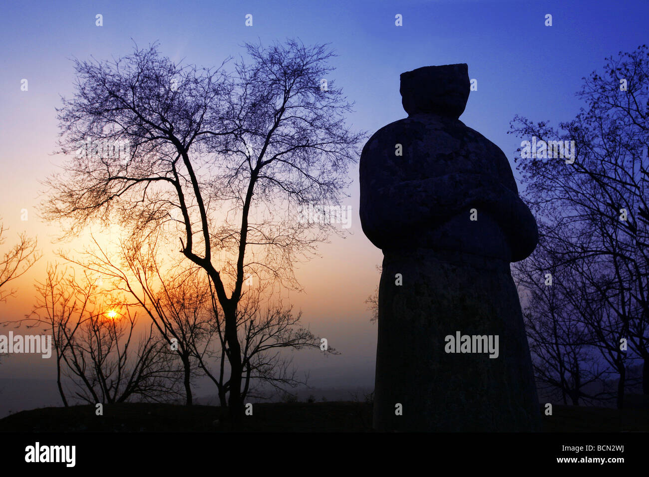 Stone of Qianling Mausoleum, Qian County, Shaanxi Province, China Stock Photo