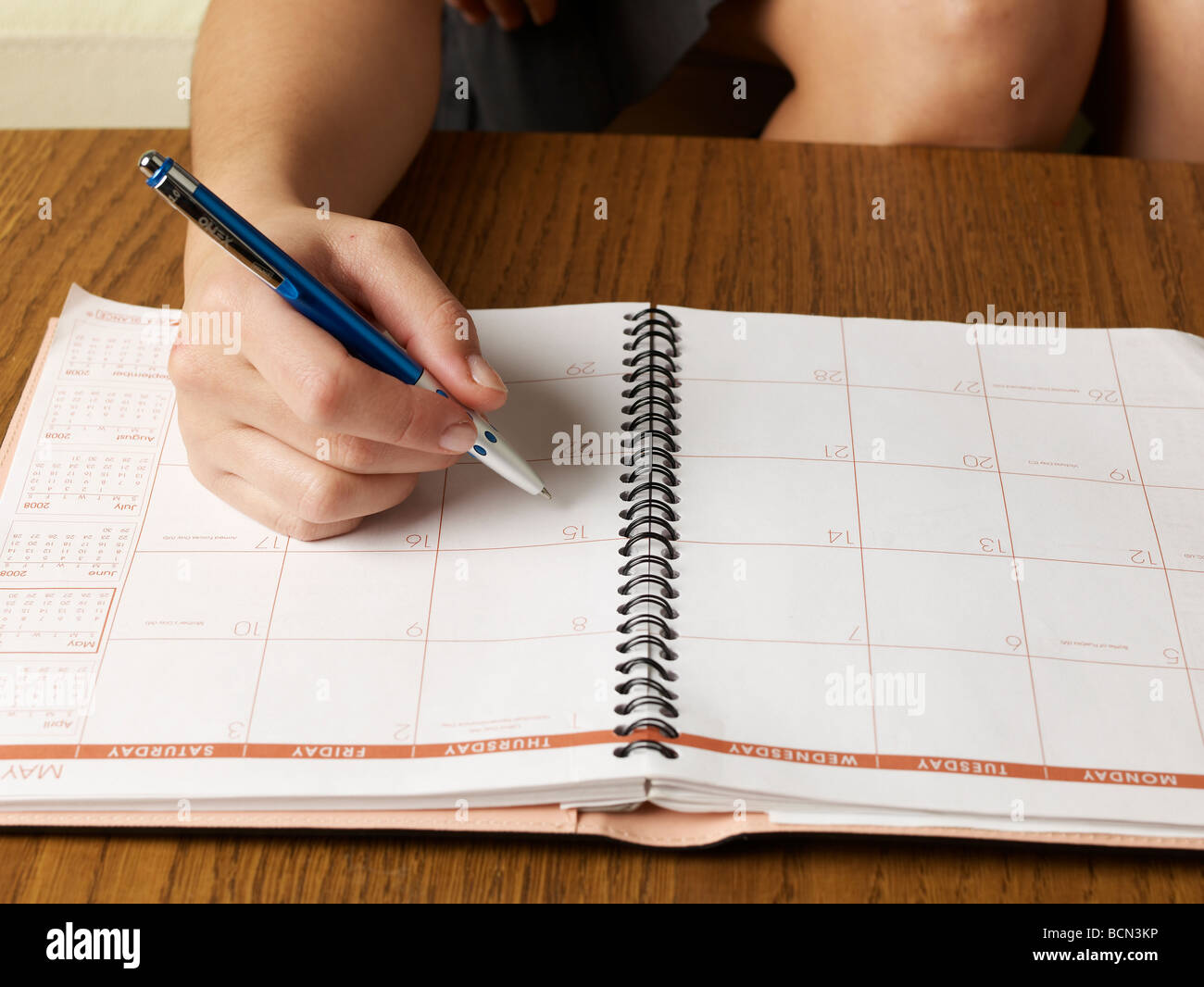 Person Writing on Diary Stock Photo - Alamy