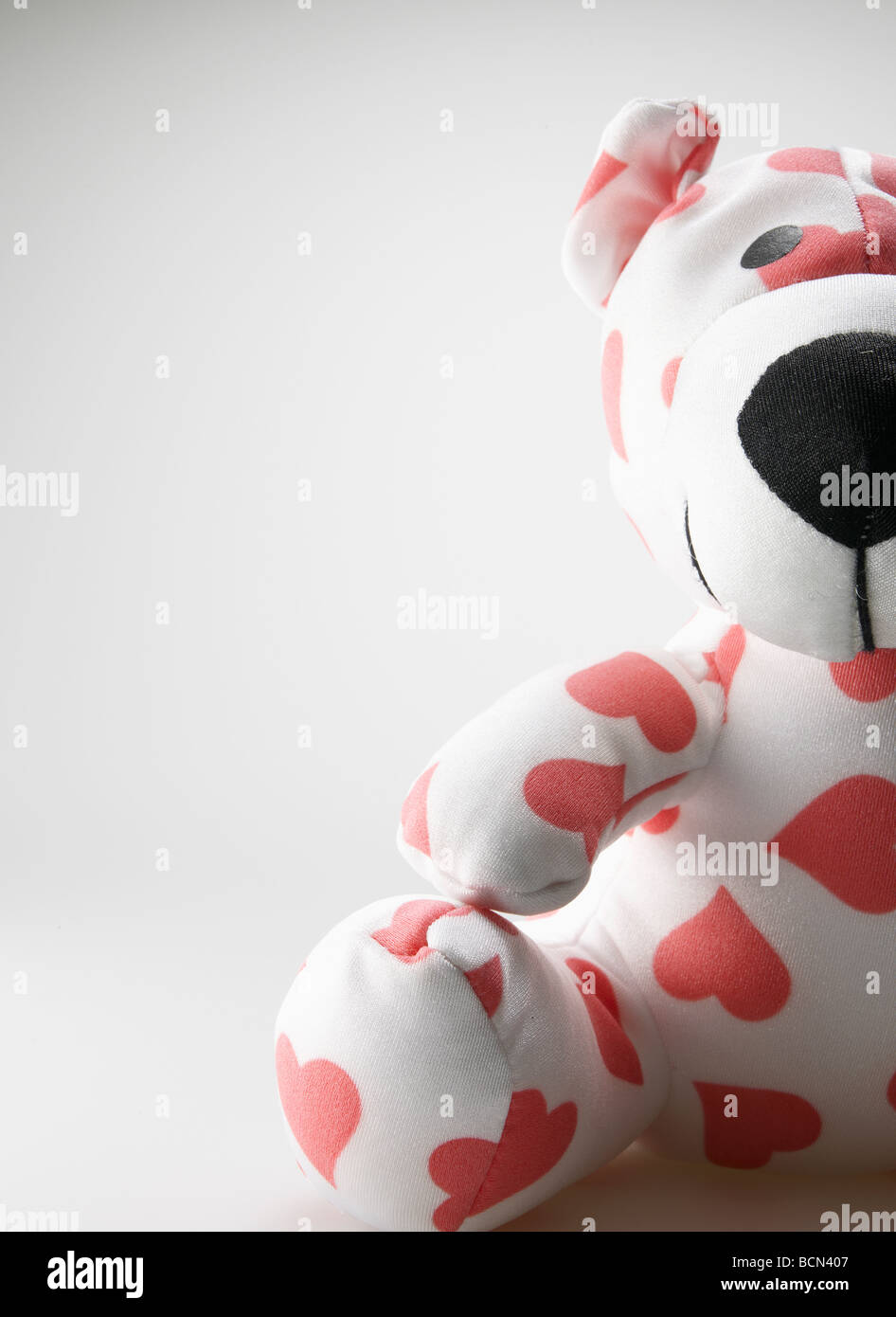 Teddy Bear with Love Heart Pattern Stock Photo