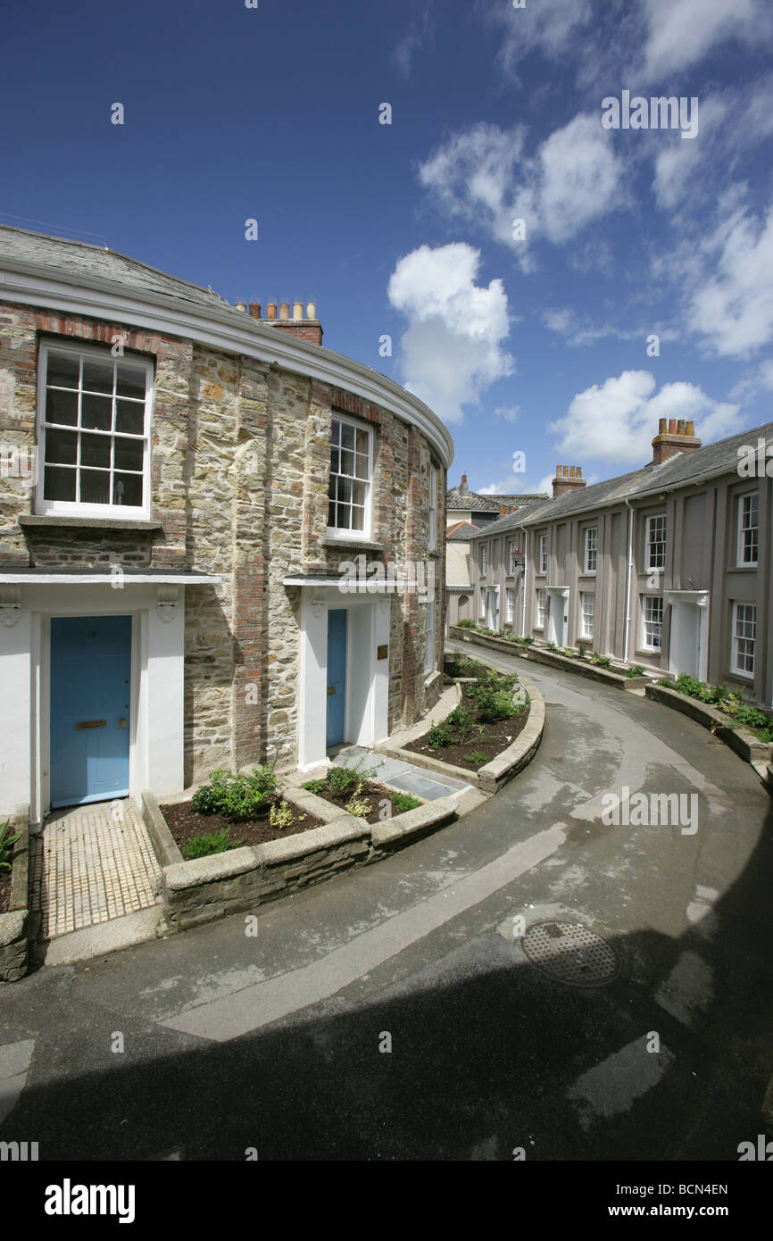 City of Truro, England. Row of Georgian town houses in Truro’s Walsingham Place. Stock Photo