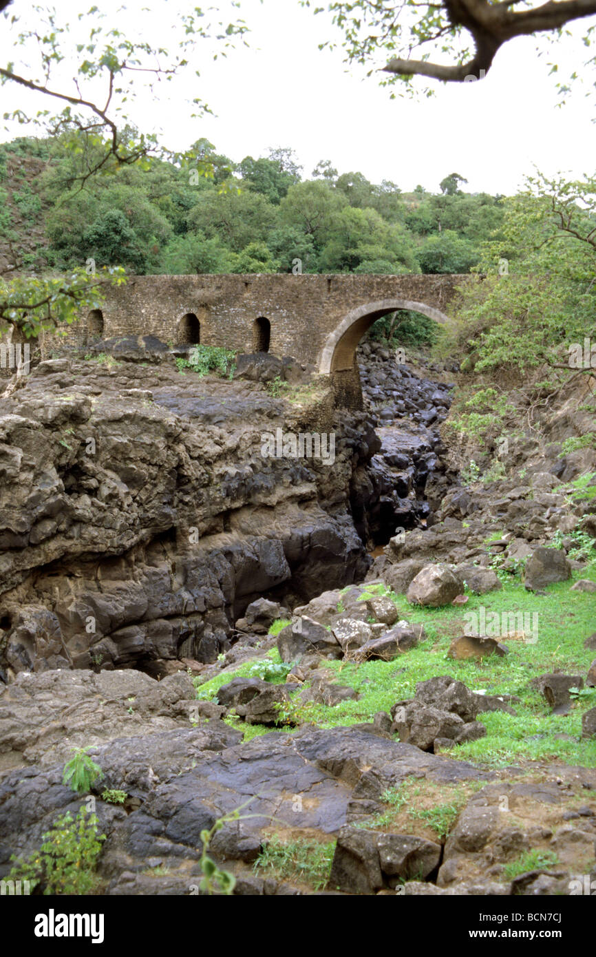 ethiopia Bahir Dar Portuguese bridge along the path to the Blue Nile falls Stock Photo