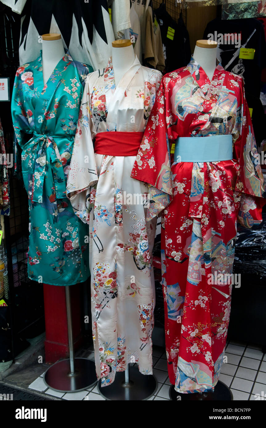 Japanese Yukata garment for sale in a shop Tokyo Japan Stock Photo