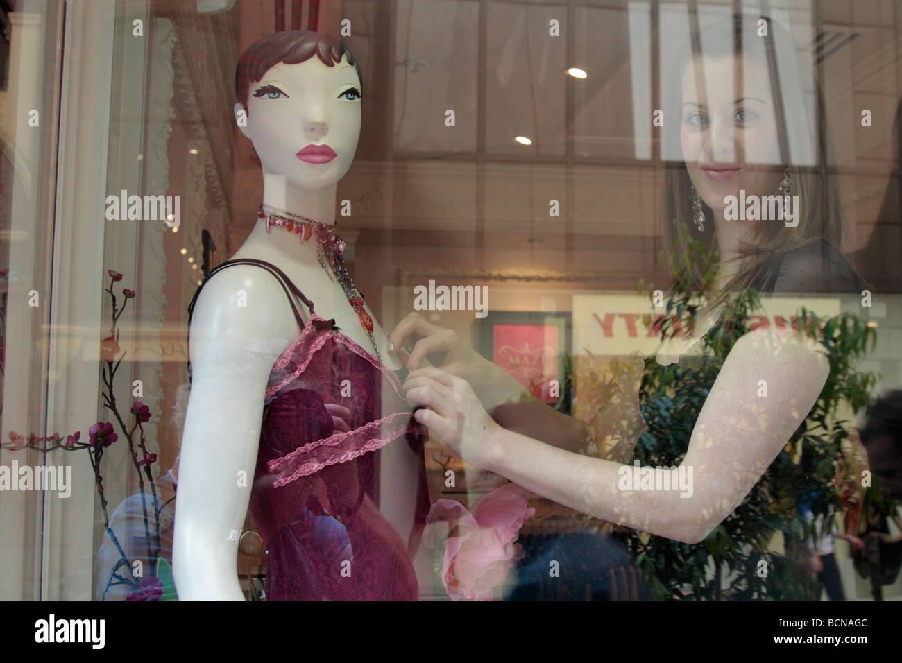 Window dressing in a boutique in Melbourne Victoria Australia Stock Photo
