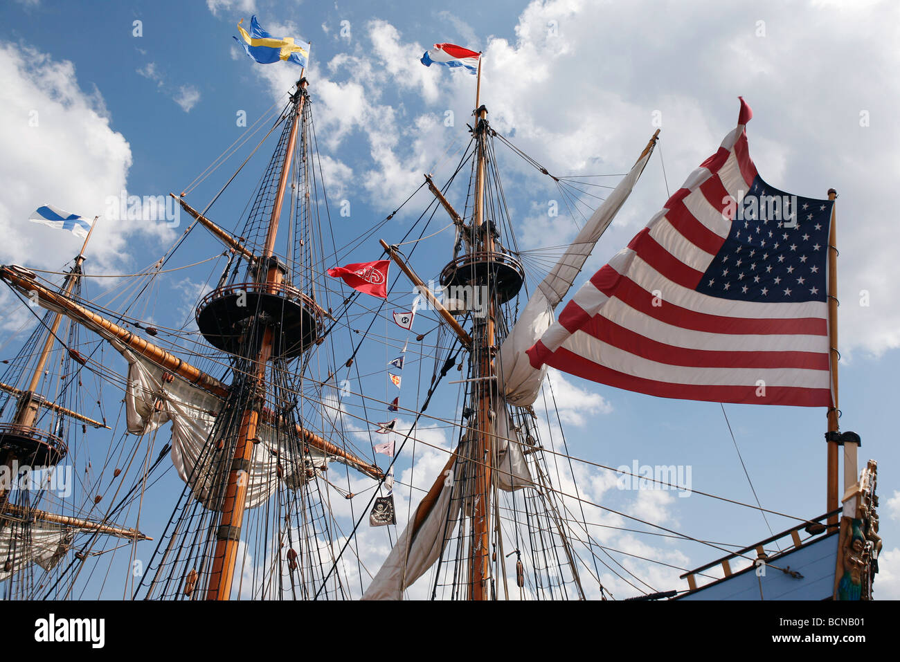 The tallship Kalmar Nyckel in Boston, Massachusetts Stock Photo